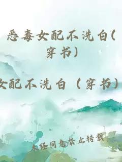 恶毒女配不洗白(穿书)
