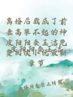 离婚后我成了前妻高攀不起的神皮阳阳秦玉洁免费阅读小说最新章节