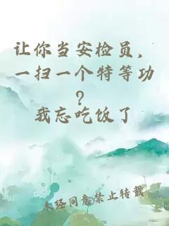 让你当安检员，一扫一个特等功？