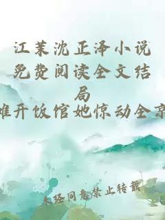 江茉沈正泽小说免费阅读全文结局